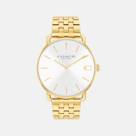 Elliot Men Quartz Silver White Dial Analog Stainless Steel Watch 14602747