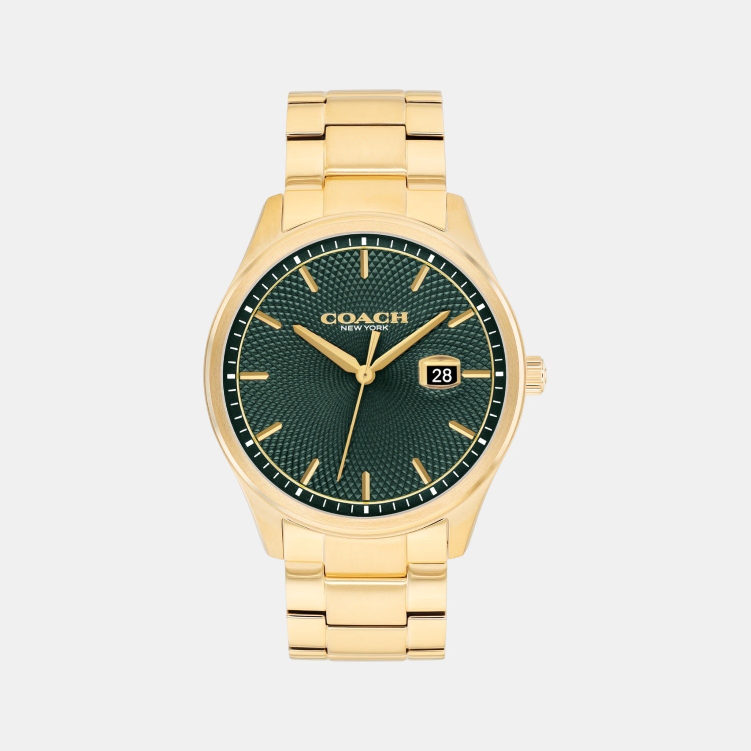 Oliver Men Quartz Green Dial Analog Stainless Steel Watch 14602753