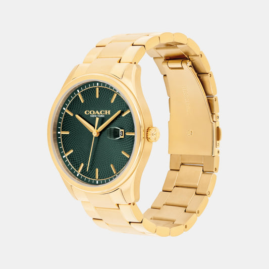 Oliver Men Quartz Green Dial Analog Stainless Steel Watch 14602753