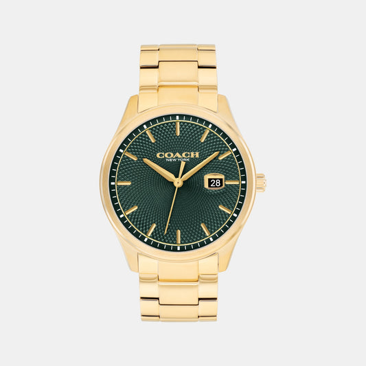 Oliver Men Quartz Green Dial Analog Stainless Steel Watch 14602753