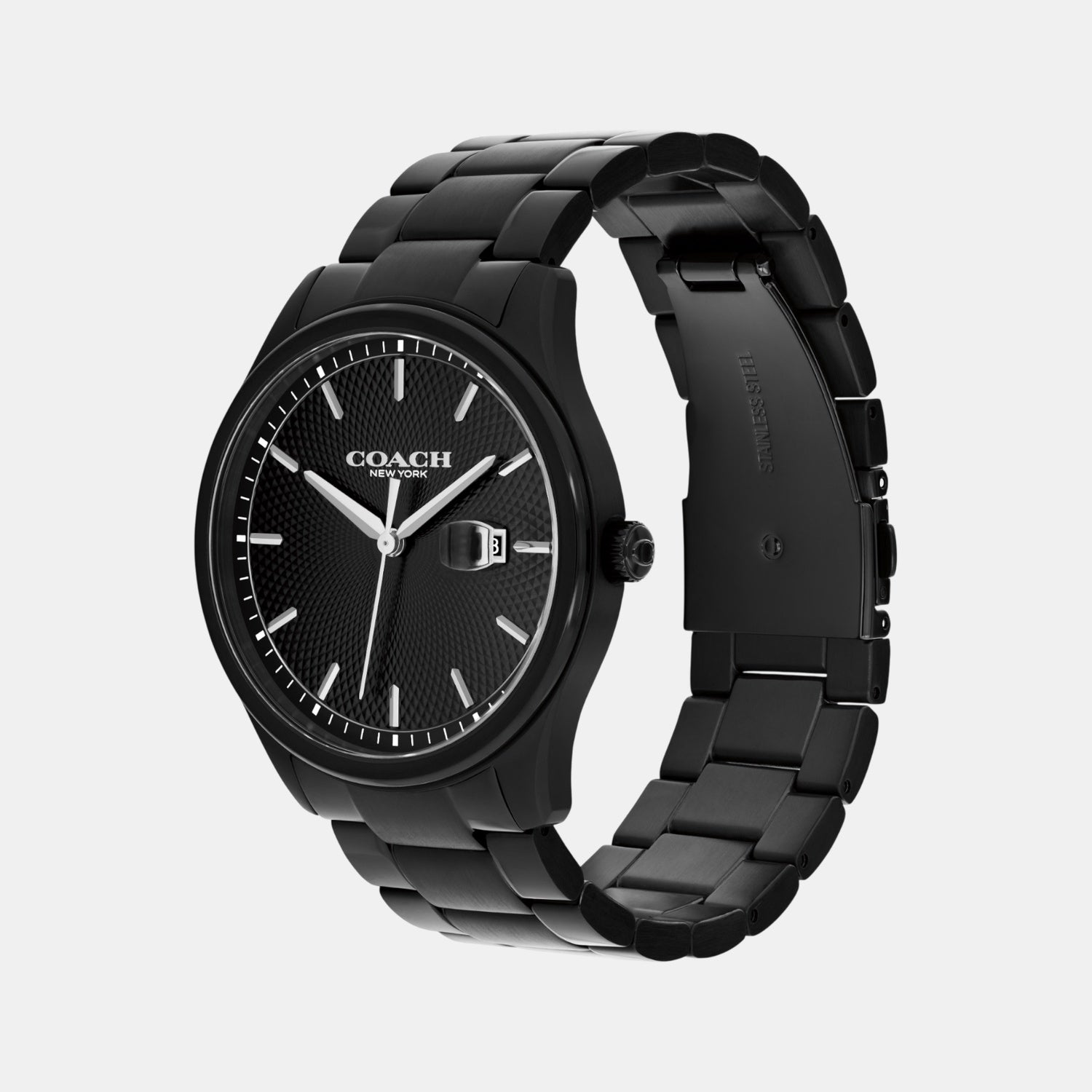 Oliver Men Quartz Black Dial Analog Stainless Steel Watch 14602754