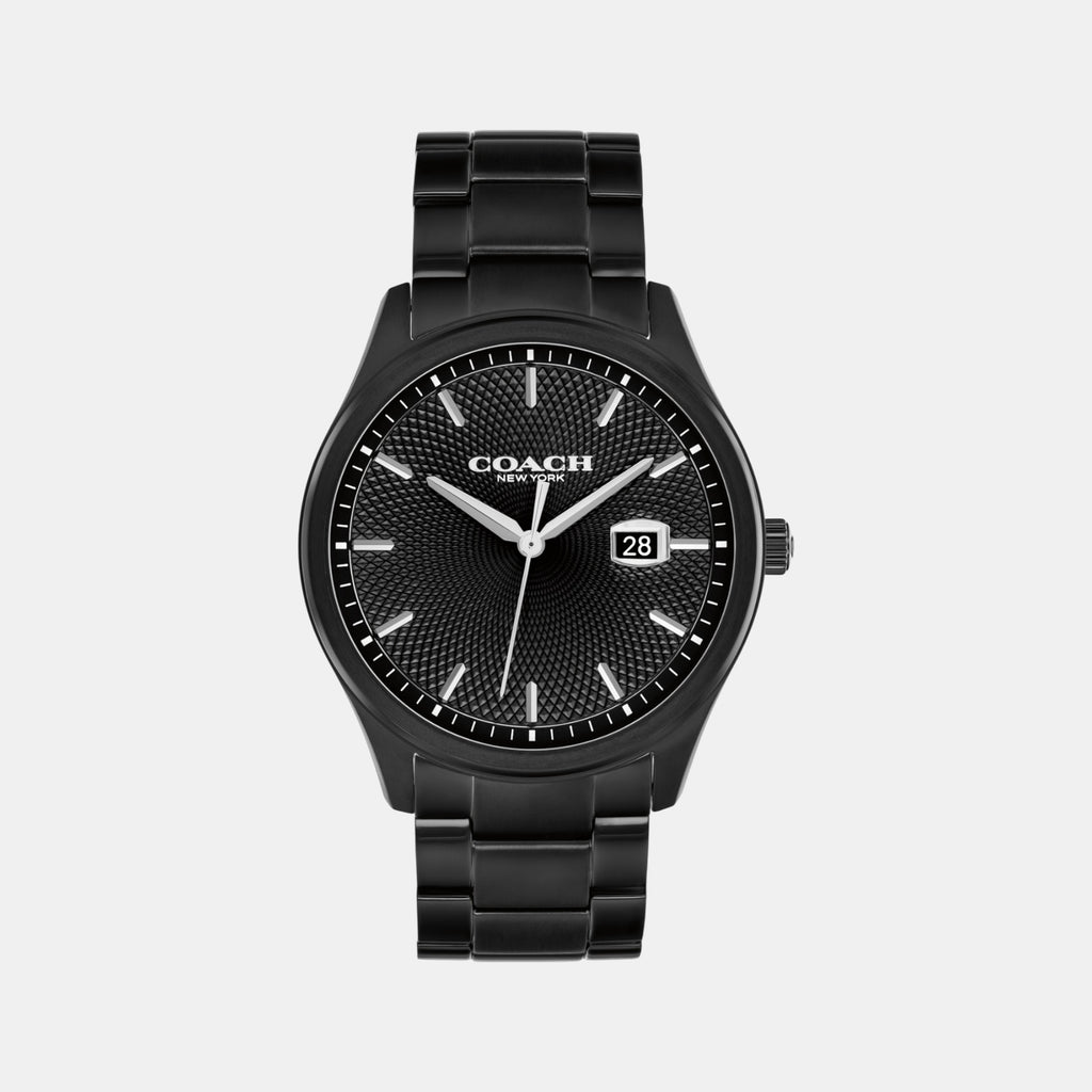 Oliver Men Quartz Black Dial Analog Stainless Steel Watch 14602754
