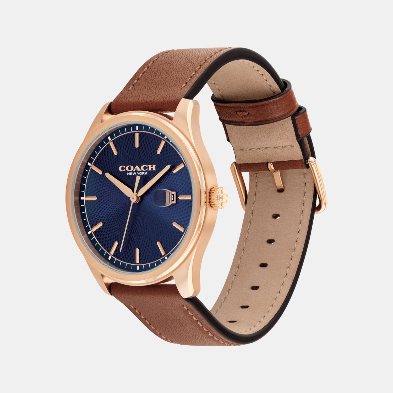 Oliver Men Quartz Blue Dial Analog Calf Watch 14602755