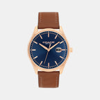 Oliver Men Quartz Blue Dial Analog Calf Watch 14602755
