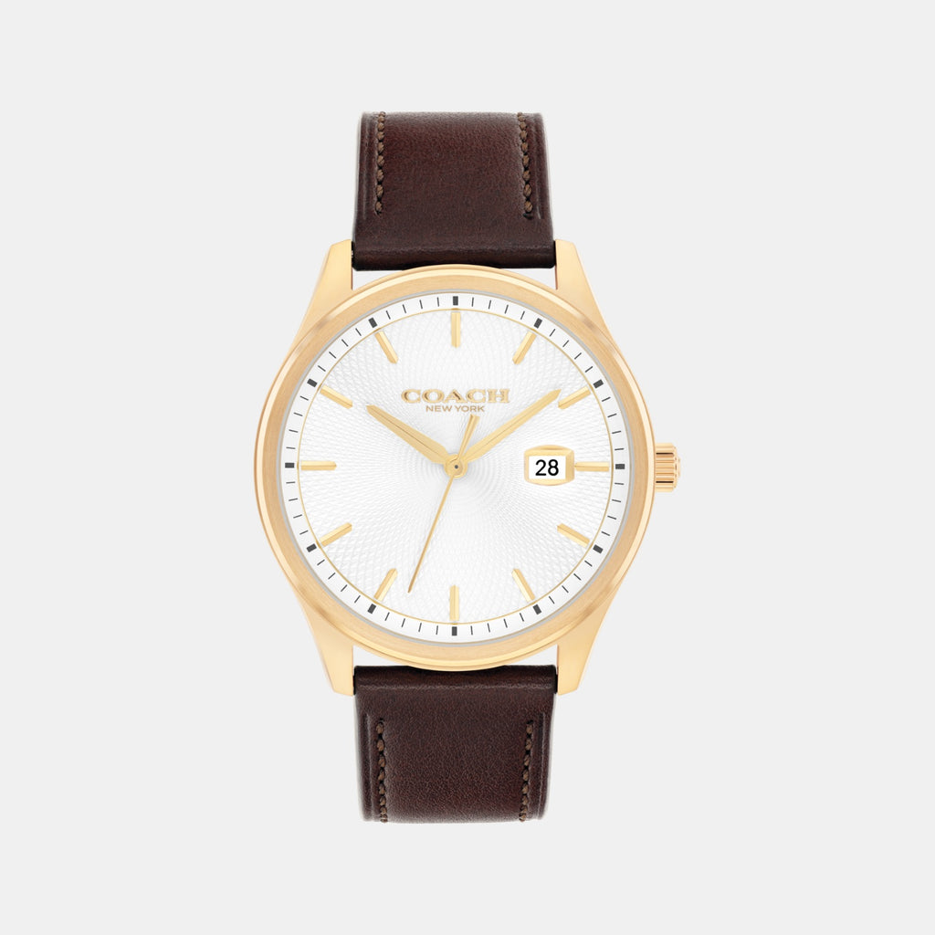 Oliver Men Quartz White Dial Analog Stainless Steel Watch 14602756
