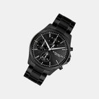 Men Quartz Black Dial Chronograph Stainless Steel Watch 14602778