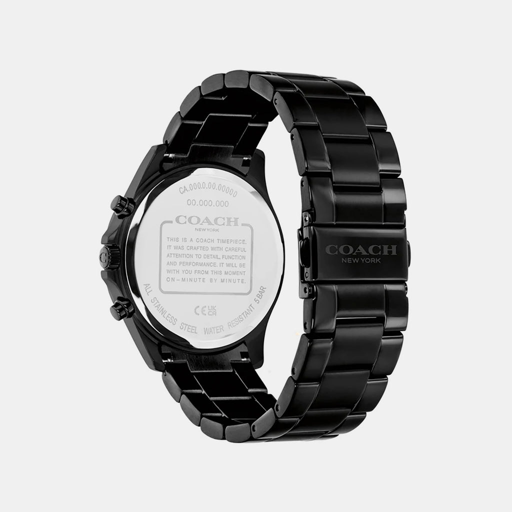 Men Quartz Black Dial Chronograph Stainless Steel Watch 14602778