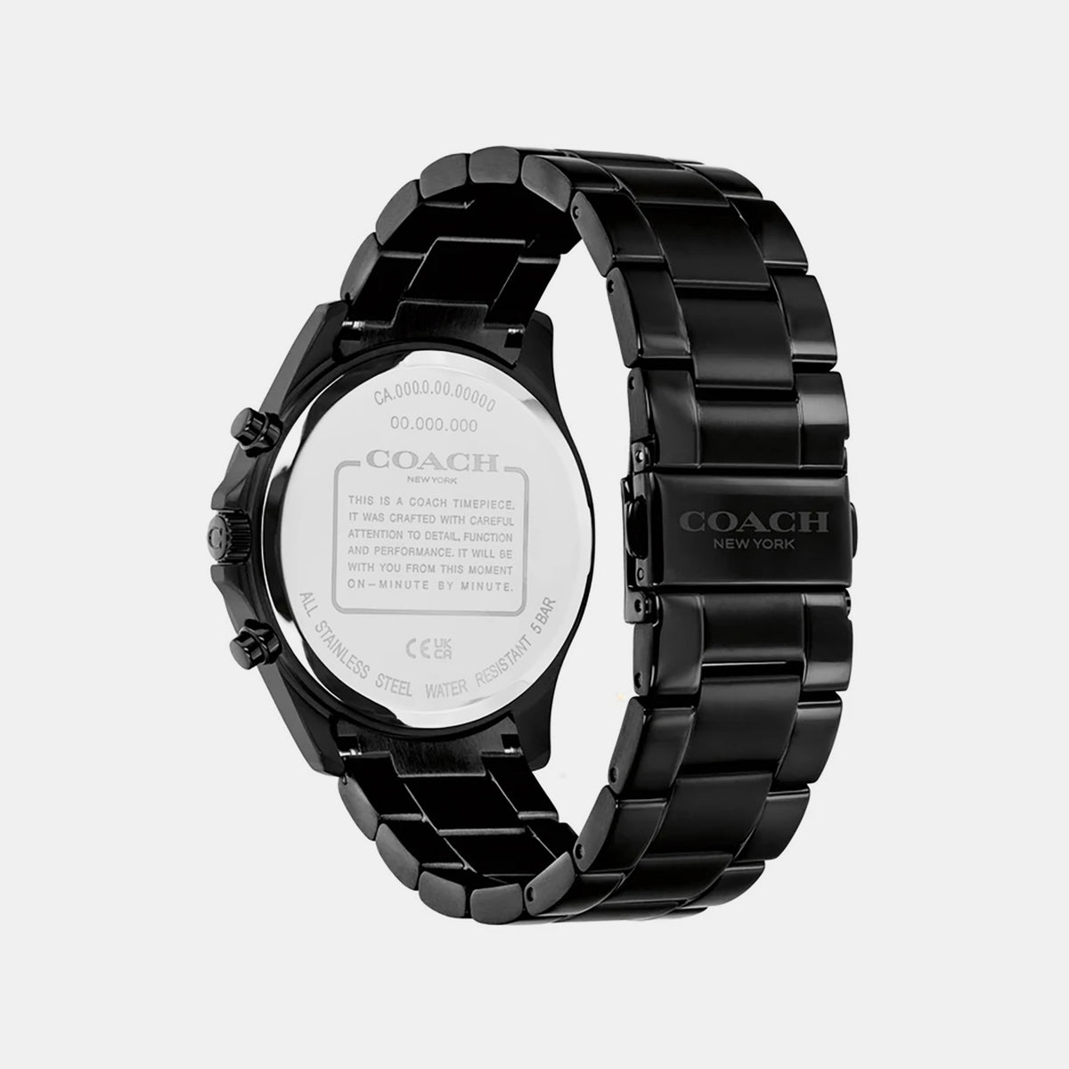 Men Quartz Black Dial Chronograph Stainless Steel Watch 14602778