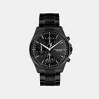 Men Quartz Black Dial Chronograph Stainless Steel Watch 14602778