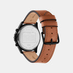 Men Quartz Black Dial Chronograph Leather Watch 14602782
