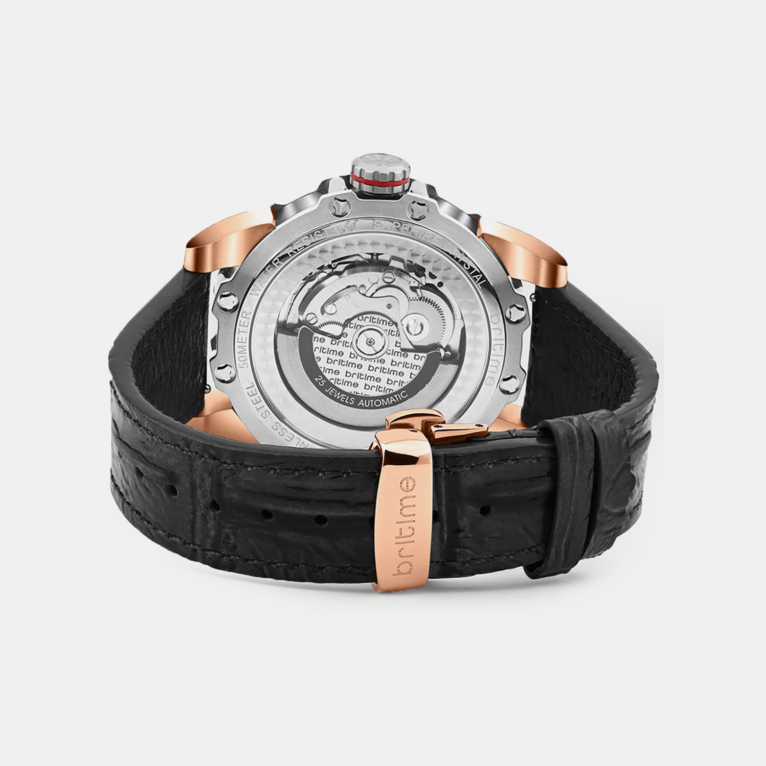 Era Men Automatic Silver Dial Analog Leather Watch 147-L10306