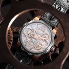 Era Men Automatic Silver Dial Analog Leather Watch 147-L10306