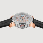 Era Men Automatic Silver Dial Analog Leather Watch 147-L10306