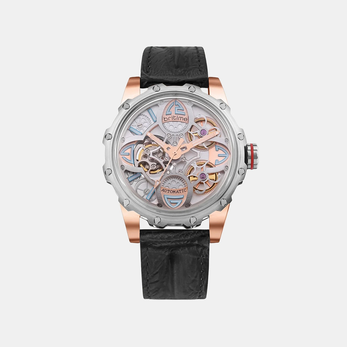 Era Men Automatic Silver Dial Analog Leather Watch 147-L10306