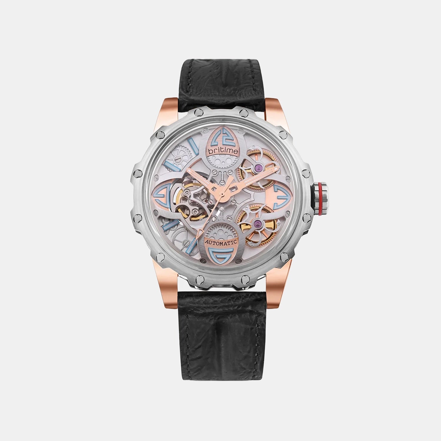 Era Men Automatic Silver Dial Analog Leather Watch 147-L10306