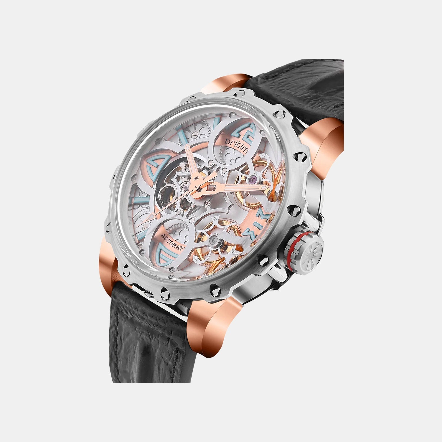 Era Men Automatic Silver Dial Analog Leather Watch 147-L10306