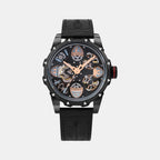 Era Men Automatic Black Dial Analog Leather Watch 147-L40406