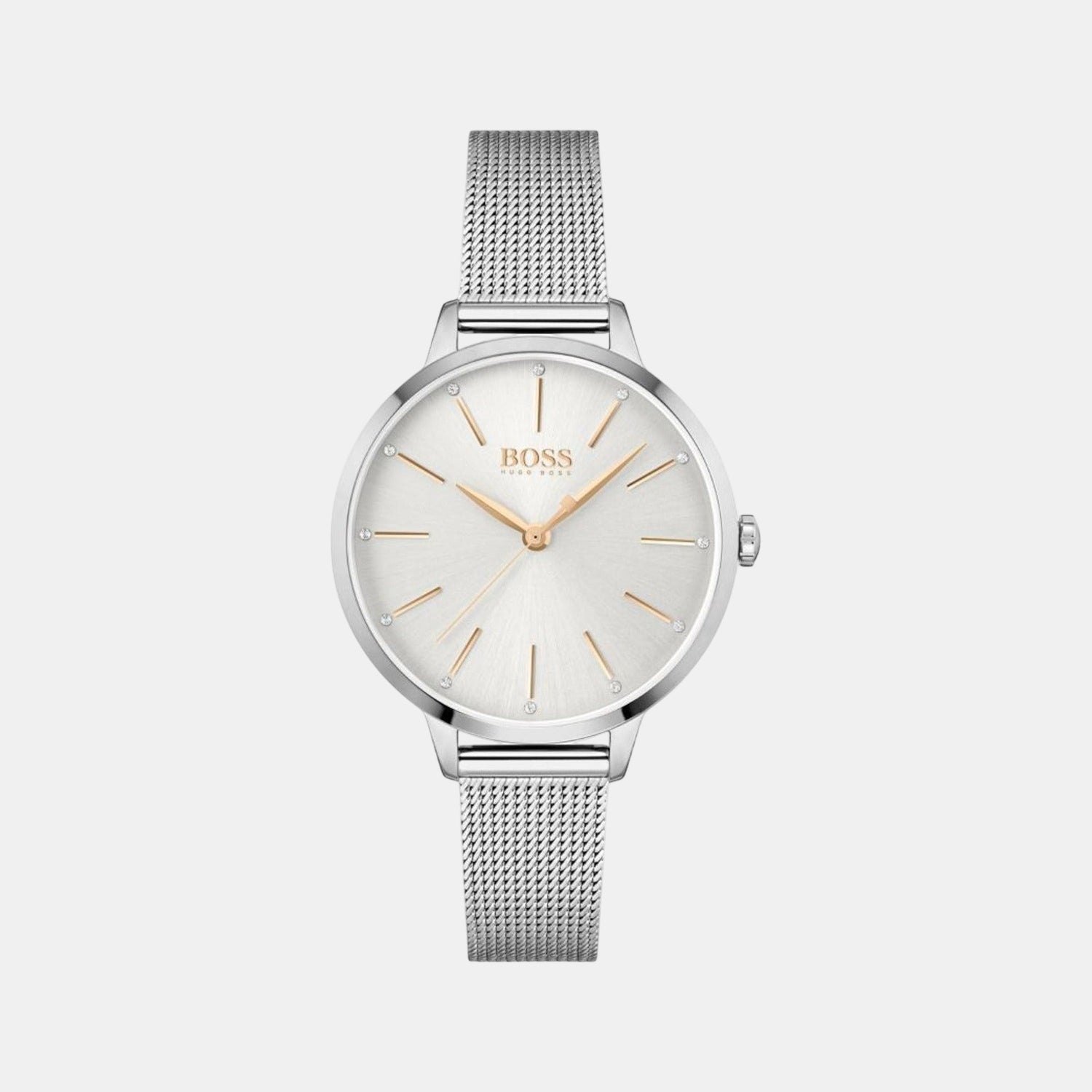 Symphony Women Quartz Silver Dial Analog Stainless Steel Watch 1502611