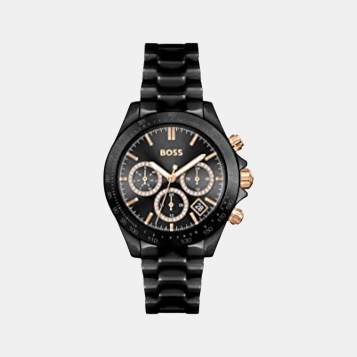 Novia Women Quartz Black Dial Chronograph Stainless Steel Watch 1502633