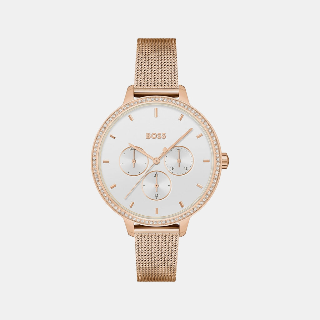 Prime Women Quartz White Dial Analog Stainless Steel Watch 1502663