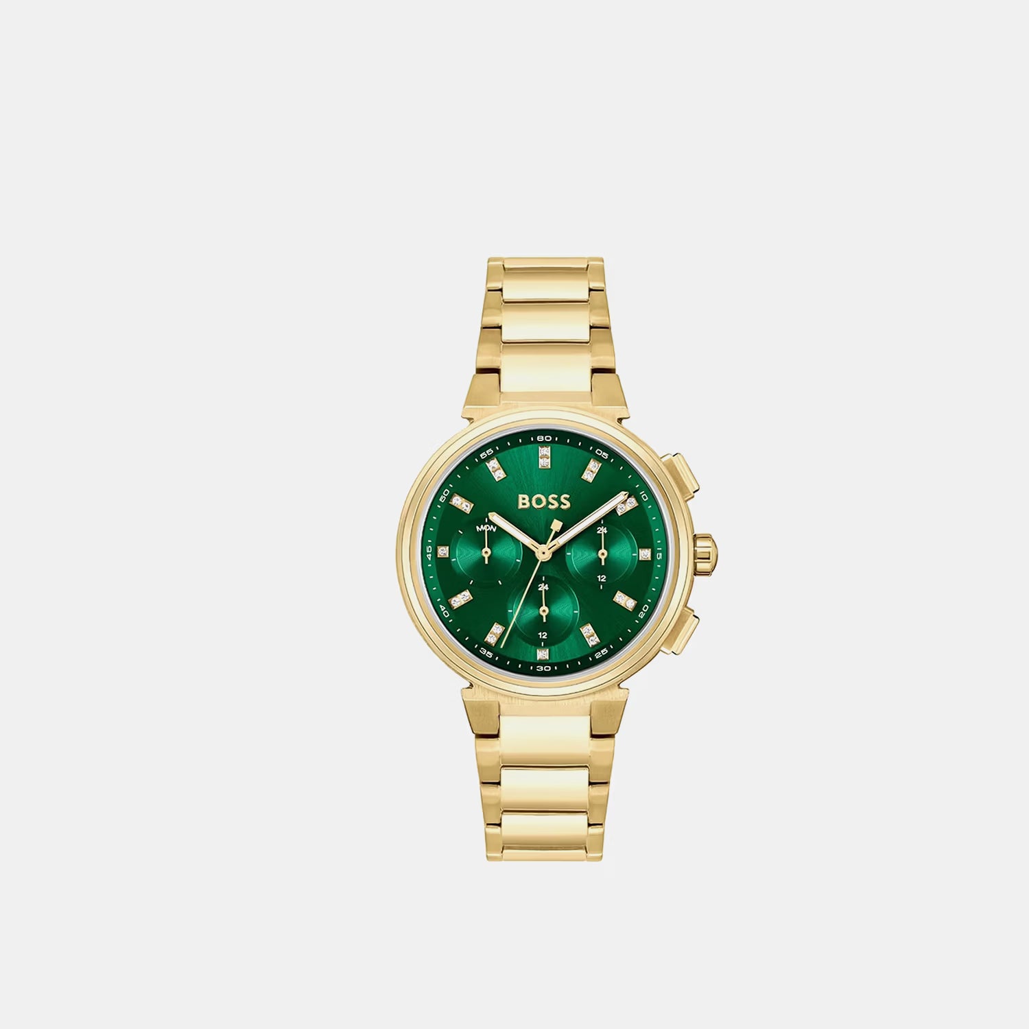 Women Quartz Green Dial Chronograph Stainless Steel Watch 1502679