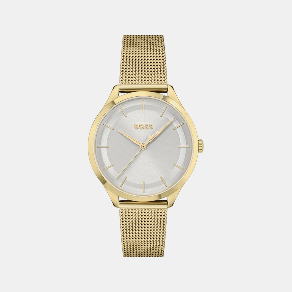 Boss Pura Women Quartz Silver Dial Analog Mesh Watch 1502696