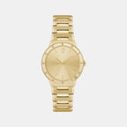 Breath Women Quartz Gold Dial Analog Stainless Steel Watch 1502715