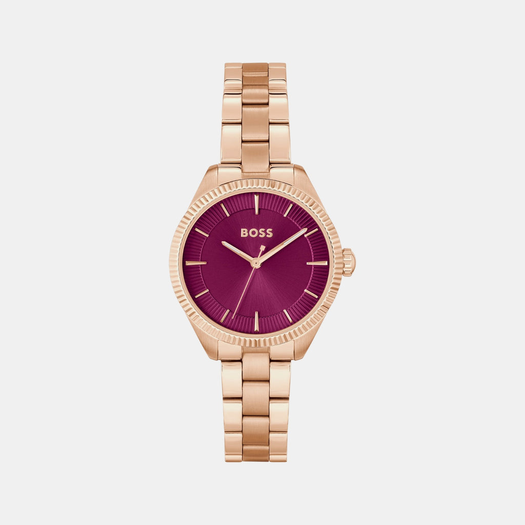 Sage Women Quartz Red Dial Analog Stainless Steel Watch 1502728