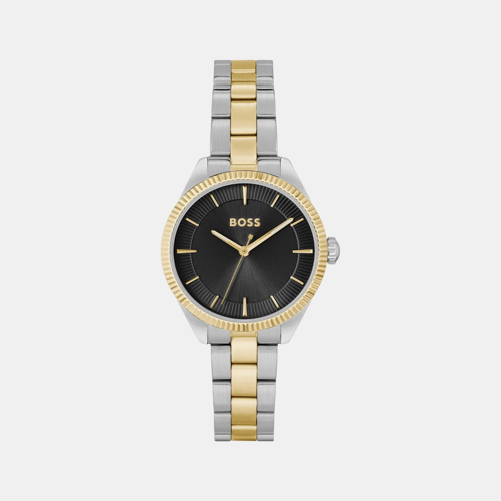 Sage Women Quartz Black Dial Analog Stainless Steel Watch 1502730