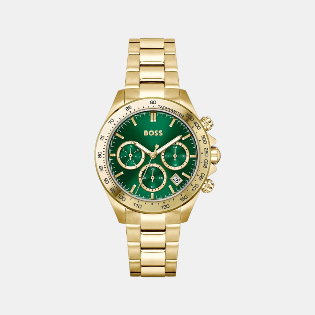 Boss Round Green Chronograph watch