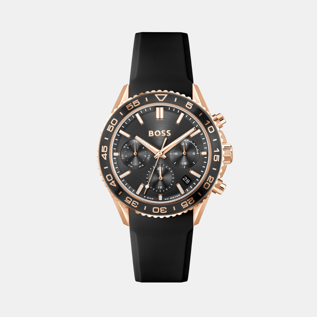 Boss Round Black Chronograph watch