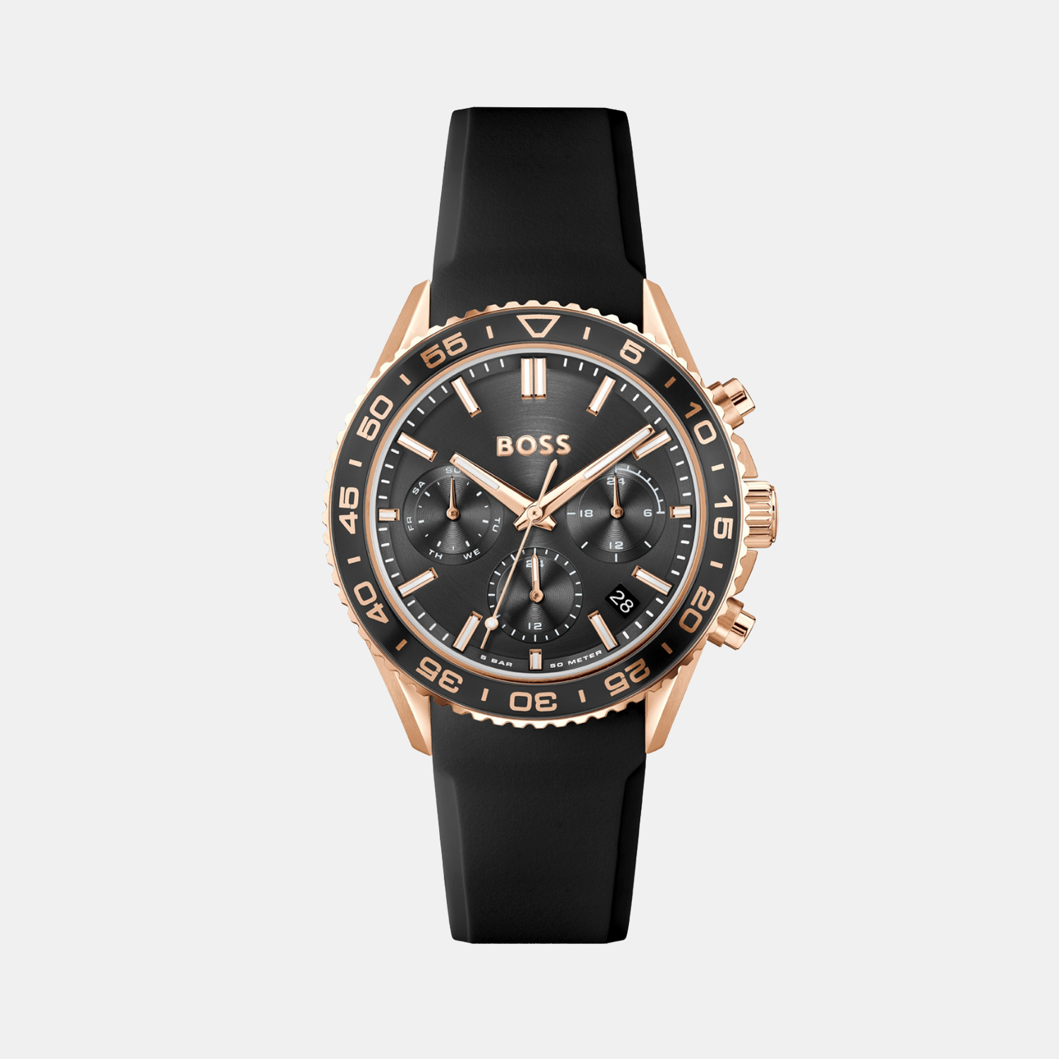 Boss Round Black Chronograph watch