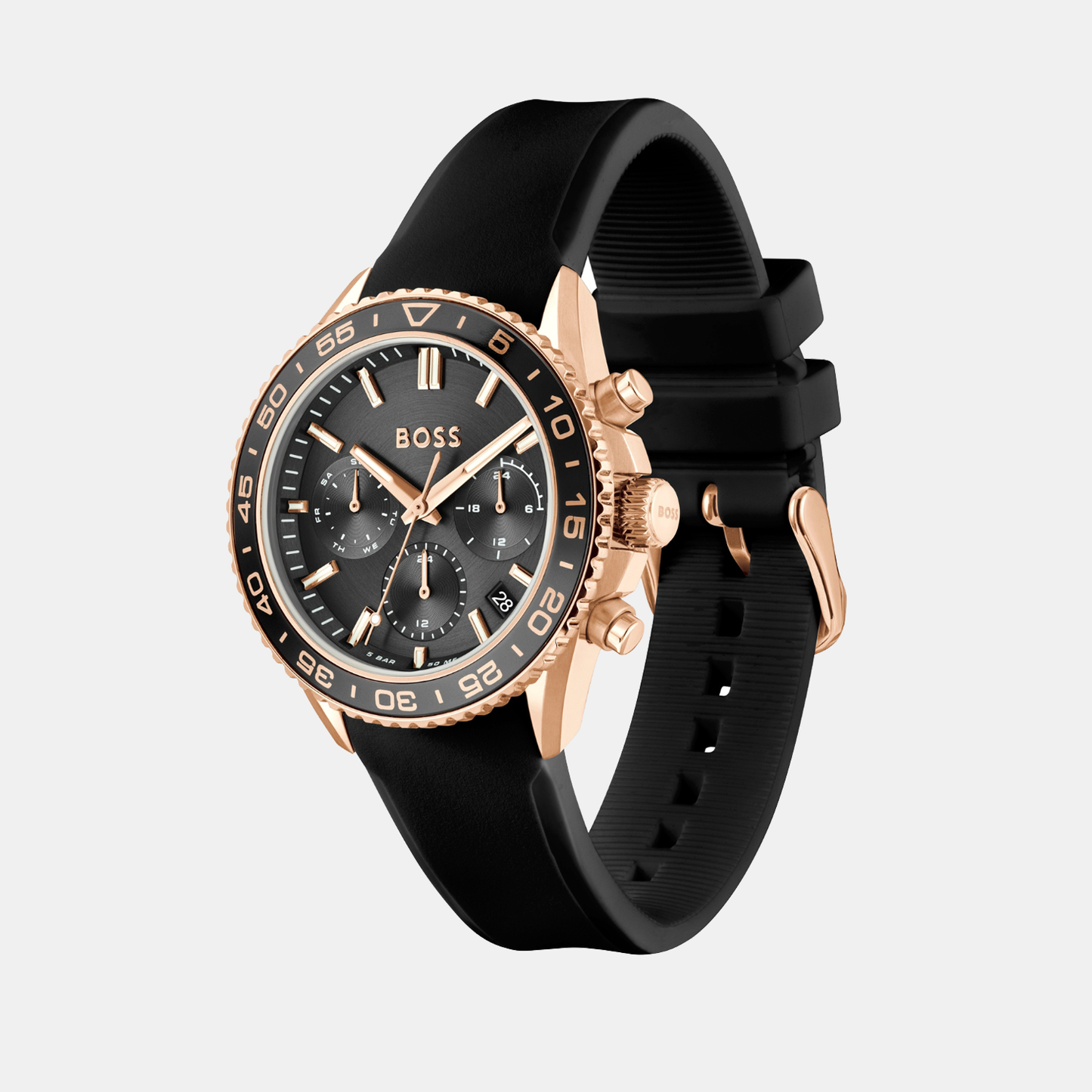 Women Quartz Black Dial Chronograph Leather Watch 1502753