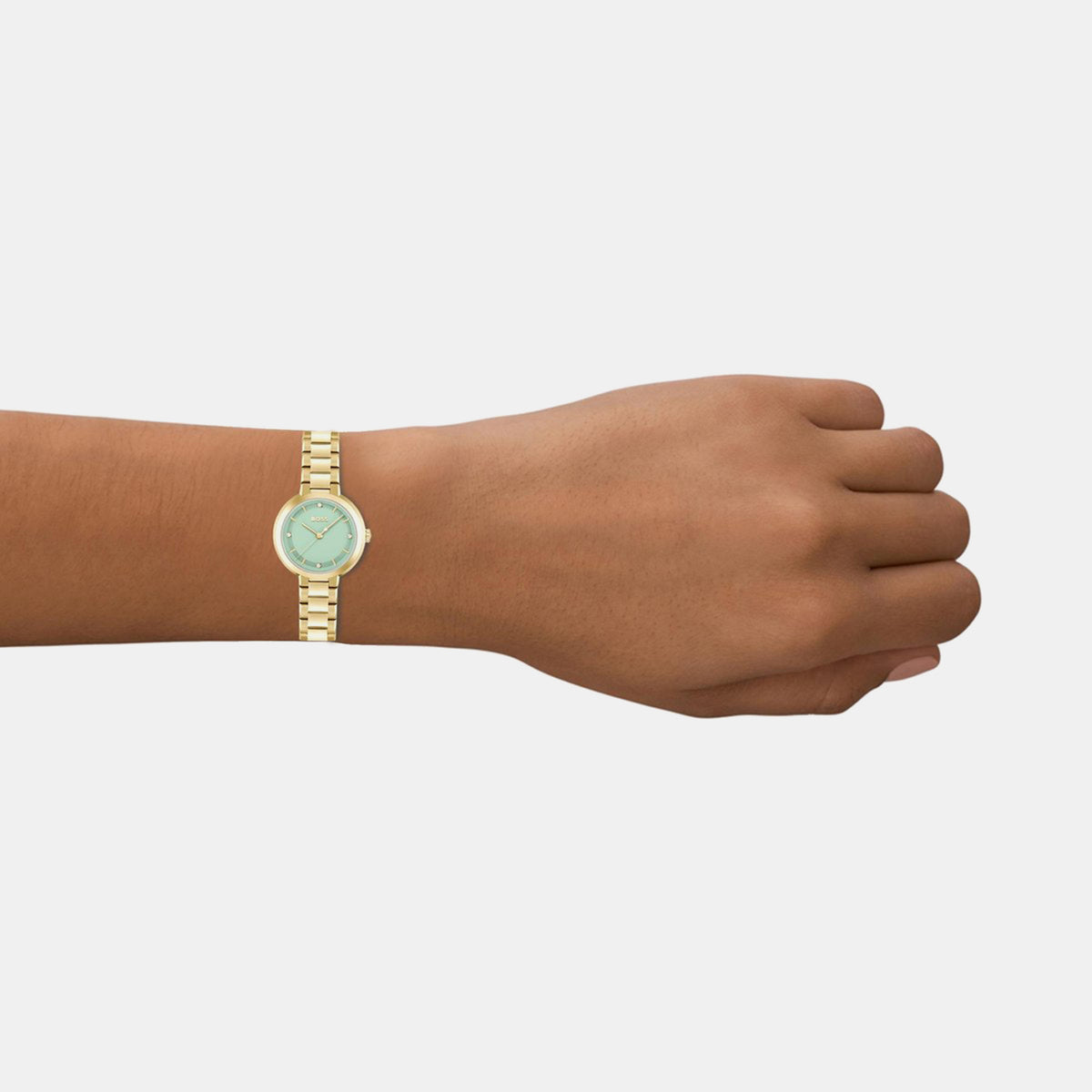 Boss Sena Women Quartz Green Dial Analog Stainless Steel Watch 1502759