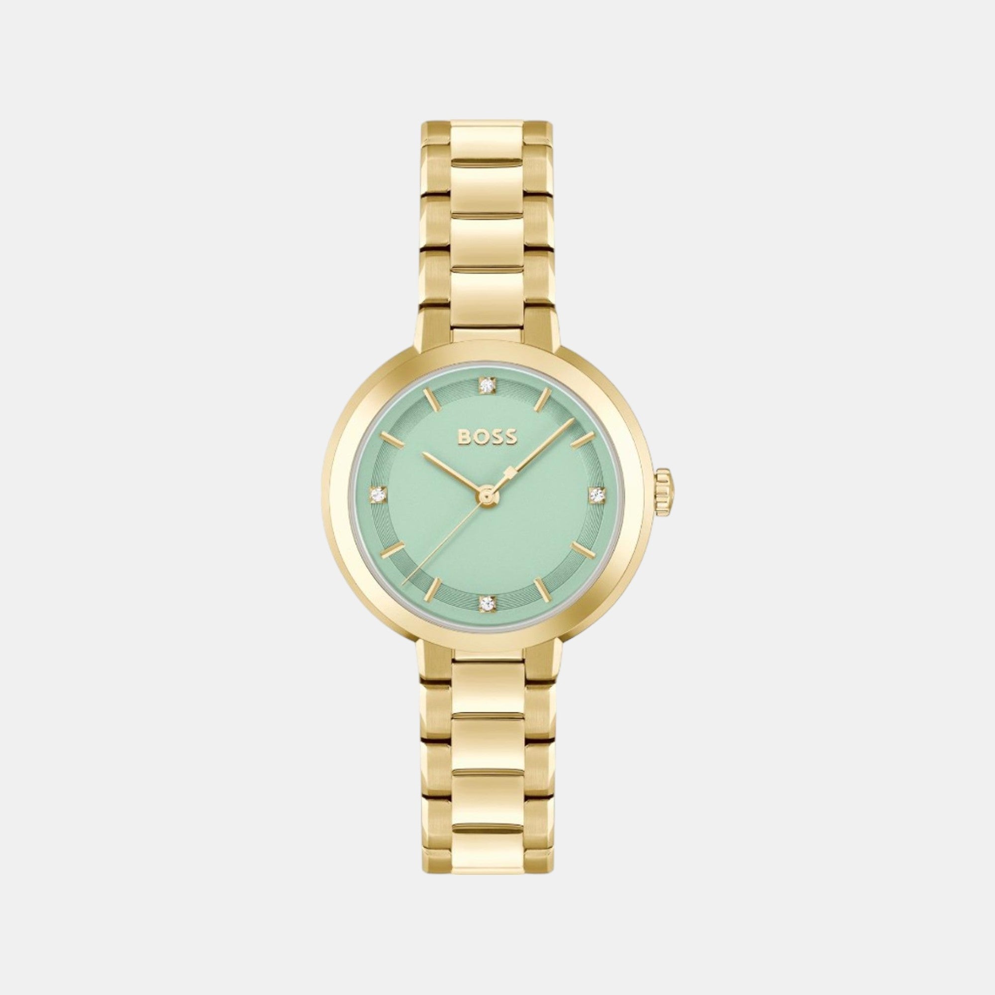 Boss Round Green Analog watch