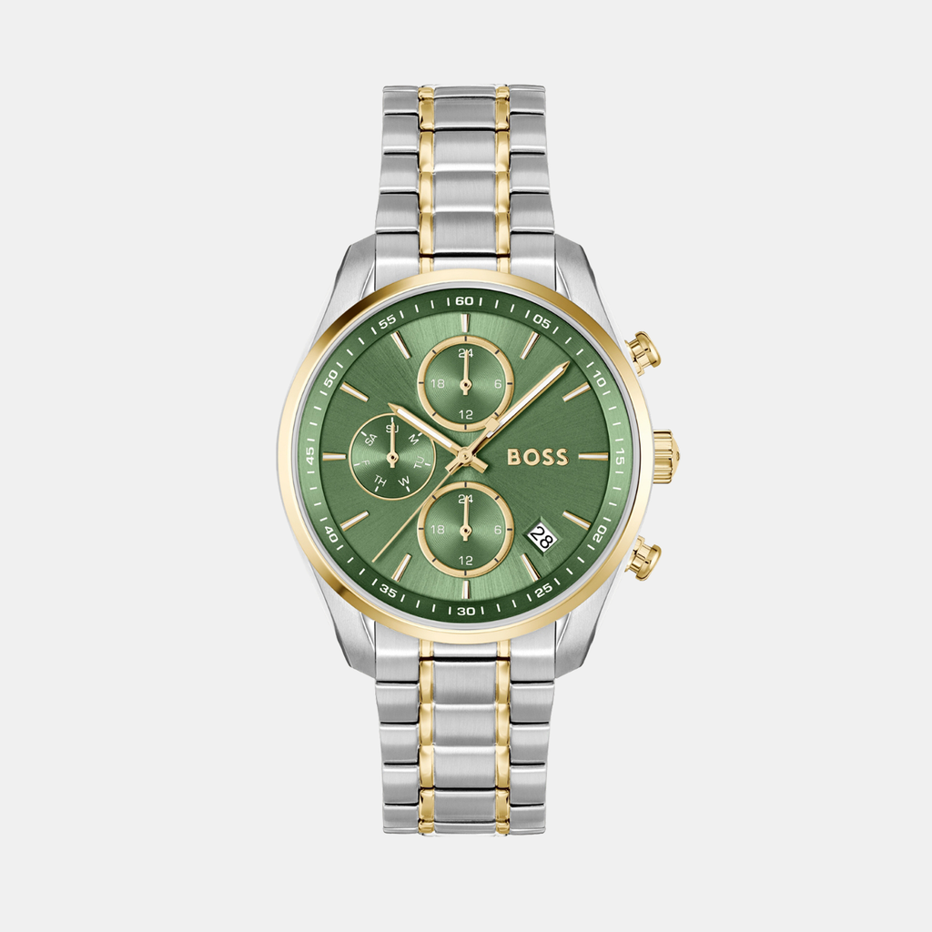 Boss Round Green Chronograph watch