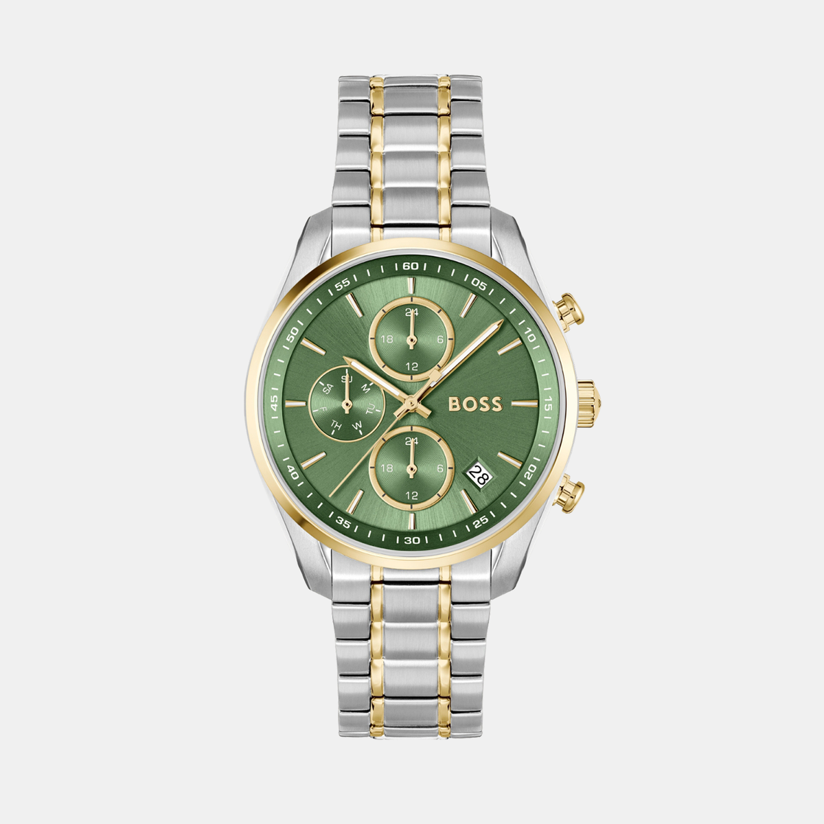 Boss Round Green Chronograph watch