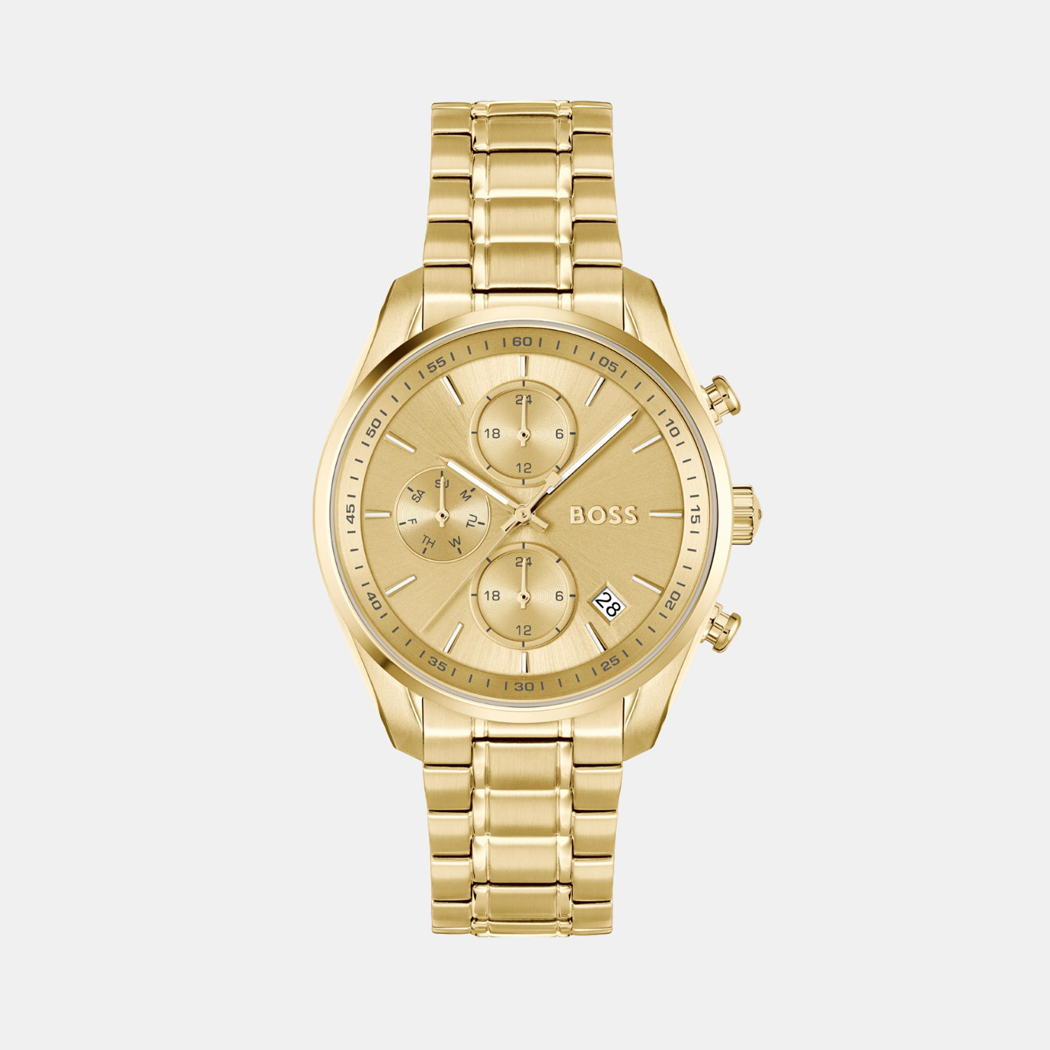 Boss Round Gold Chronograph watch