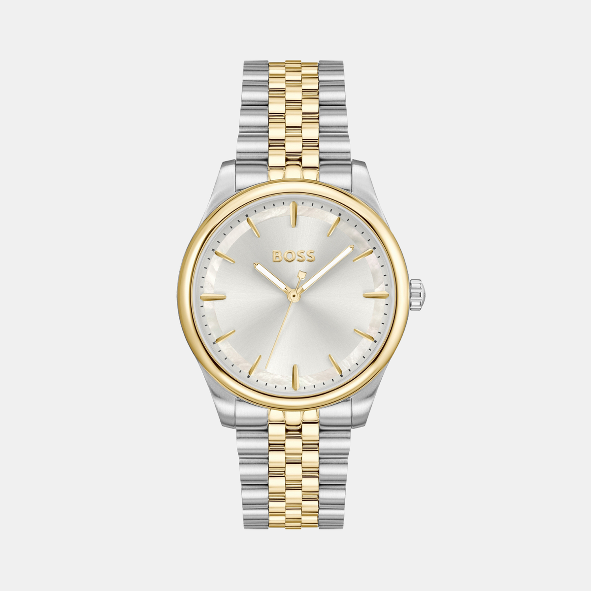 Boss Round Silver Mother Of Pearl Analog watch