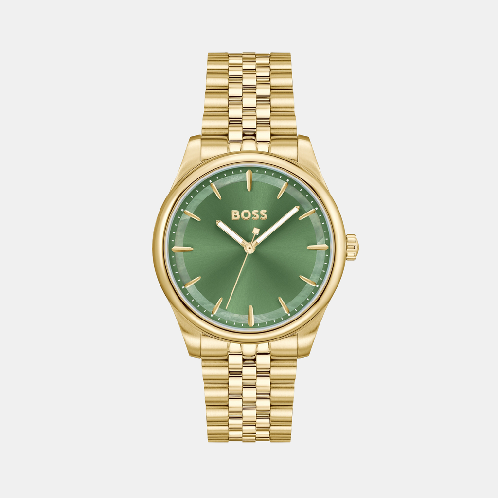 Boss Round Green Mother Of Pearl Analog watch