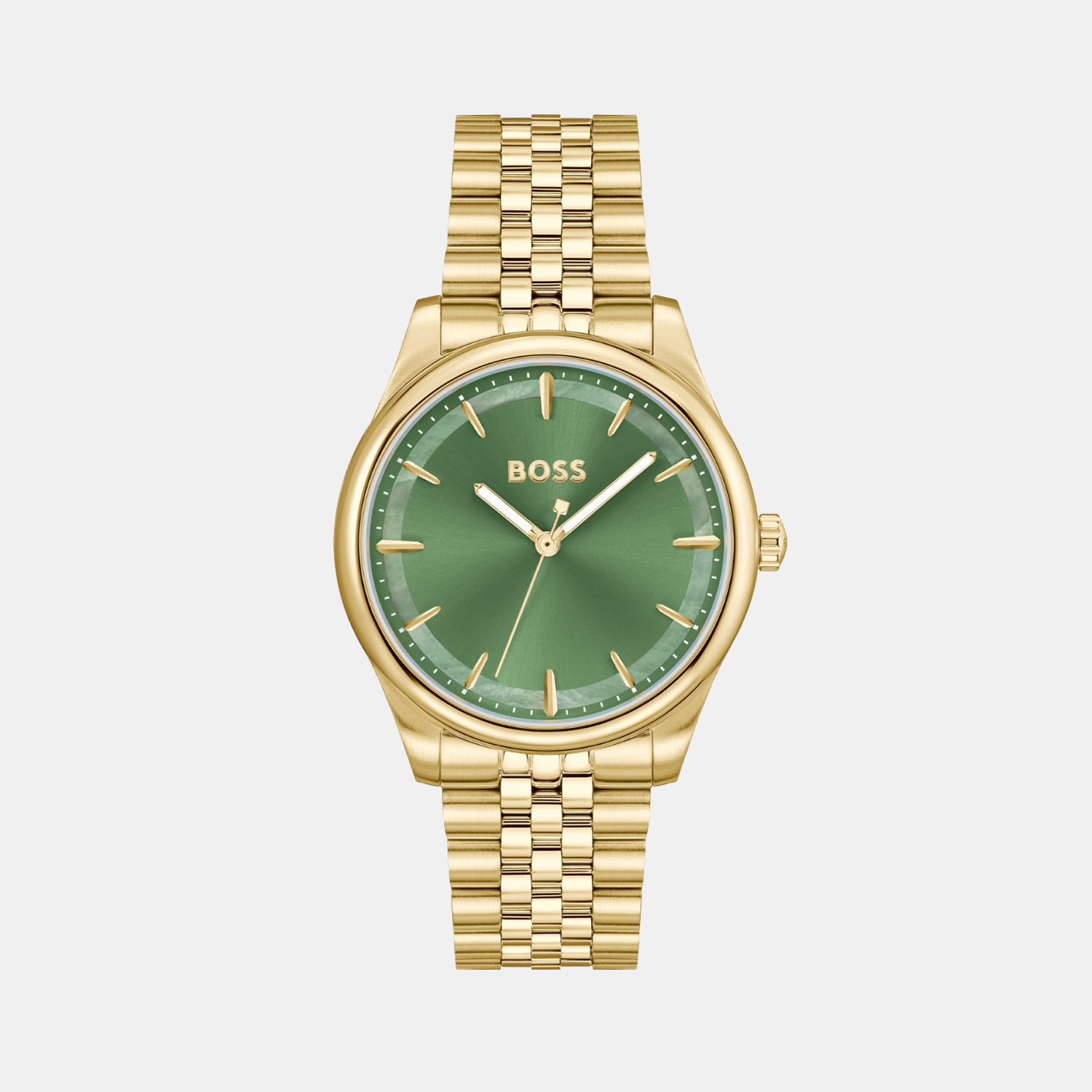 Boss Round Green Mother Of Pearl Analog watch