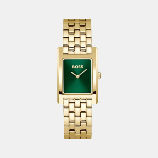 Lucy Qtm Women Quartz Green Dial Analog Stainless Steel Watch 1502785
