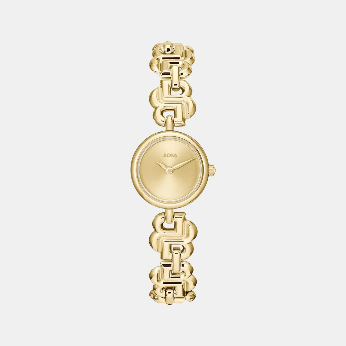 Double B Dressy Women Quartz Thin Gold Dial Analog Stainless Steel Watch 1502794