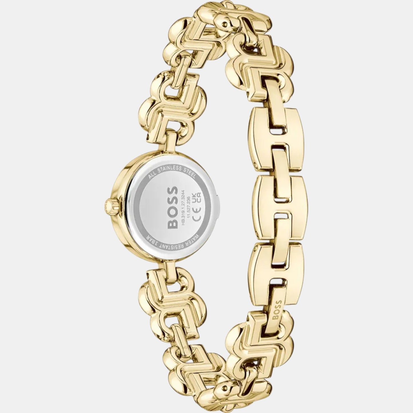 Double B Dressy Women Quartz Thin Gold Dial Analog Stainless Steel Watch 1502794