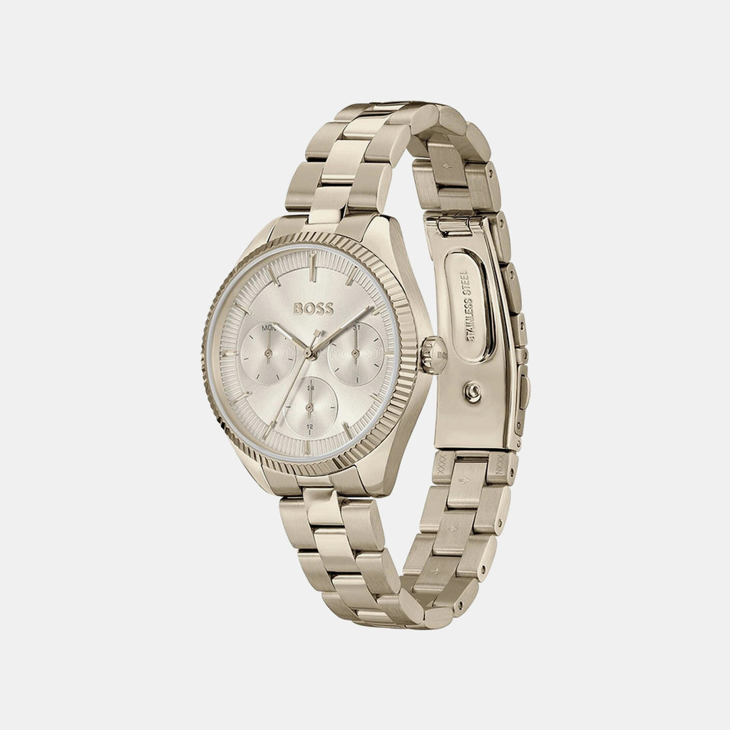 Sage Sport Women Quartz Pink Dial Multi-Function Stainless Steel Watch 1502801