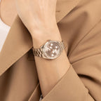 Sage Sport Women Quartz Pink Dial Multi-Function Stainless Steel Watch 1502801