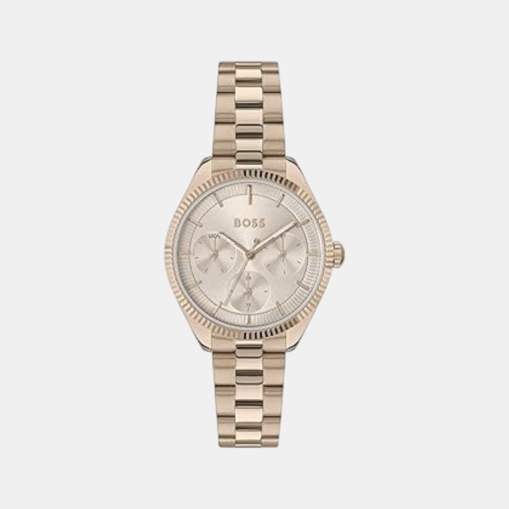 Sage Sport Women Quartz Pale Rose Gold Dial Multi-Function Stainless Steel Watch 1502801