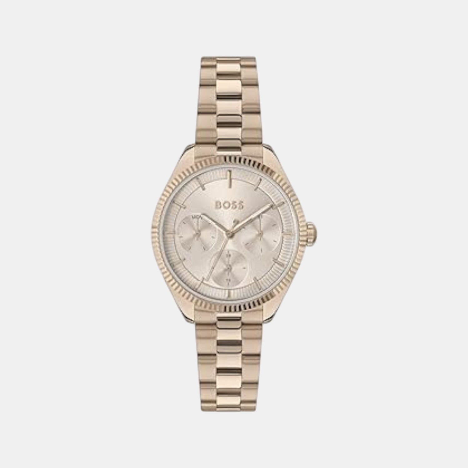 Sage Sport Women Quartz Pale Rose Gold Dial Multi-Function Stainless Steel Watch 1502801