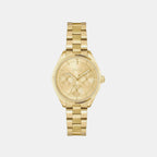Sage Sport Women Quartz Gold Dial Multi-Function Stainless Steel Watch 1502803