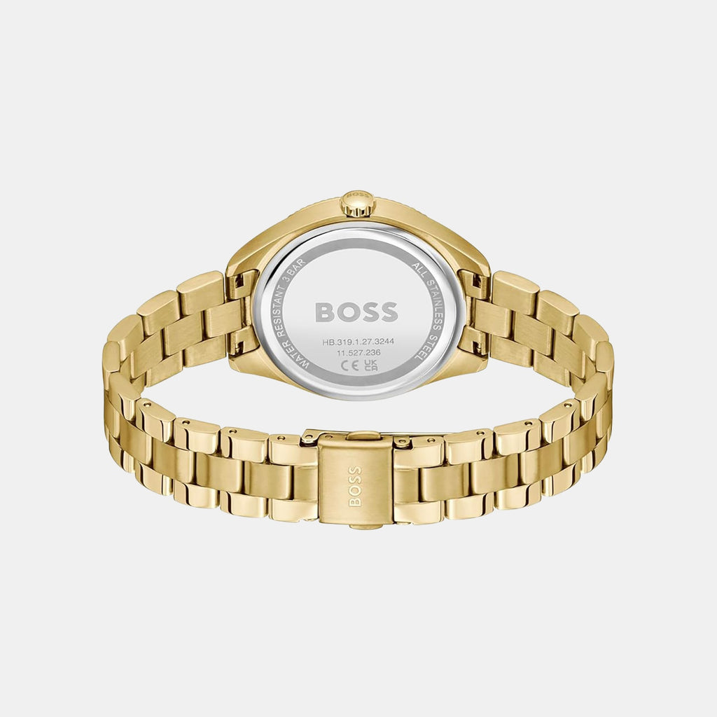 Sage Sport Women Quartz Gold Dial Multi-Function Stainless Steel Watch 1502803